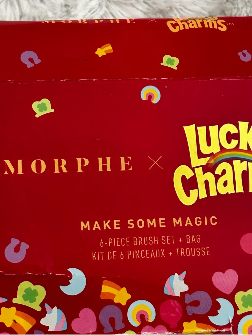 Morphe x Lucky Charms Colorful Brush Set with Clear Charm Pouch